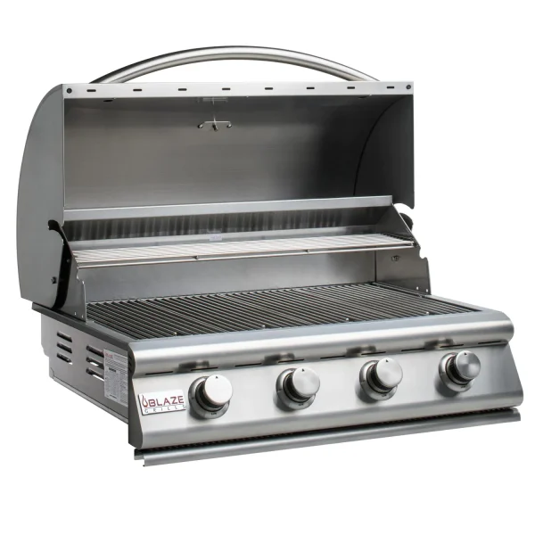 Blaze Premium LTE Marine Grade Built-In Gas Grill 32-Inch 4-Burner W/ Rear Infrared Burner & Grill Lights