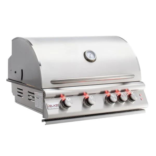 Blaze Premium LTE Built-In 4-Burner Gas Grill 32-Inch W/ Rear Infrared Burner & Grill Lights