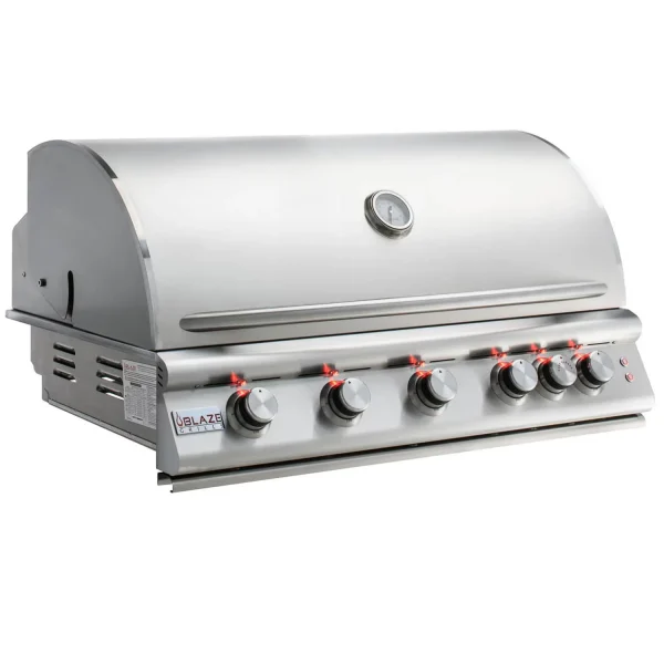 Blaze Premium LTE  5-Burner 40-Inch Built-In Gas Grill W/ Rear Infrared Burner & Grill Lights